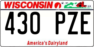 WI license plate 430PZE