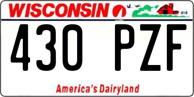 WI license plate 430PZF