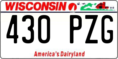 WI license plate 430PZG