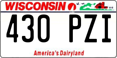 WI license plate 430PZI