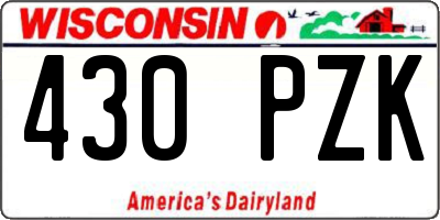 WI license plate 430PZK
