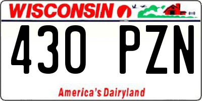 WI license plate 430PZN
