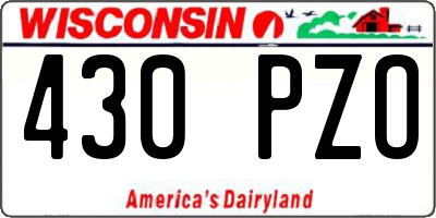 WI license plate 430PZO