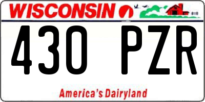 WI license plate 430PZR