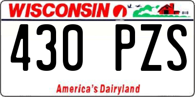 WI license plate 430PZS