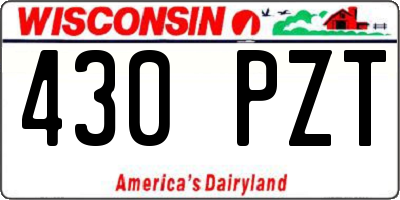 WI license plate 430PZT