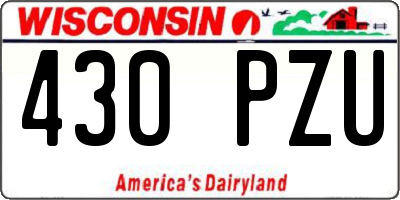 WI license plate 430PZU