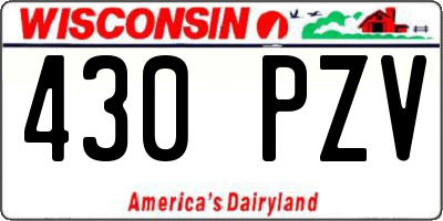 WI license plate 430PZV