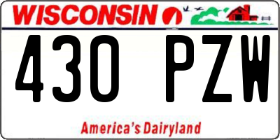 WI license plate 430PZW