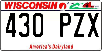 WI license plate 430PZX