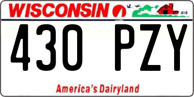 WI license plate 430PZY