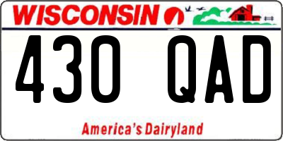 WI license plate 430QAD