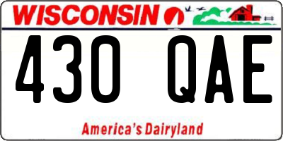 WI license plate 430QAE