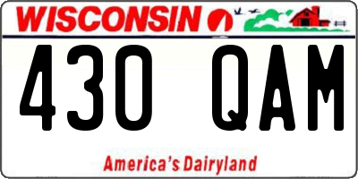 WI license plate 430QAM