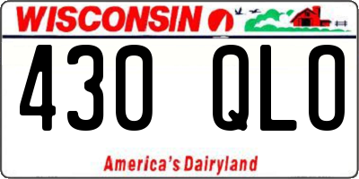 WI license plate 430QLO