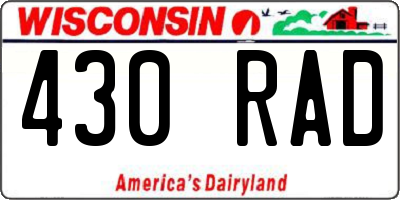 WI license plate 430RAD