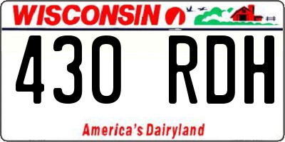WI license plate 430RDH