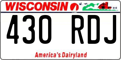 WI license plate 430RDJ