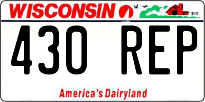 WI license plate 430REP