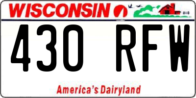 WI license plate 430RFW