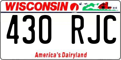 WI license plate 430RJC