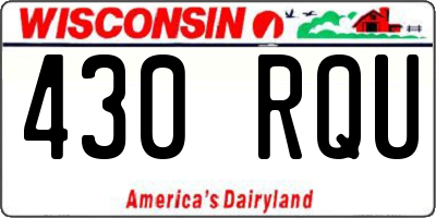 WI license plate 430RQU