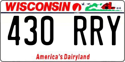WI license plate 430RRY