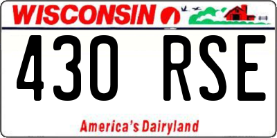 WI license plate 430RSE