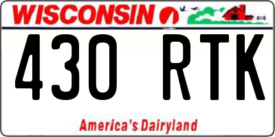 WI license plate 430RTK