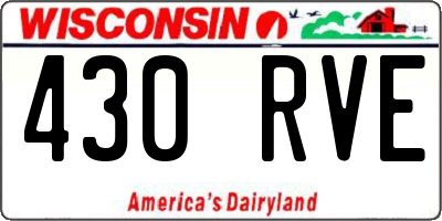 WI license plate 430RVE