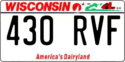 WI license plate 430RVF