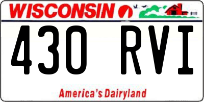 WI license plate 430RVI