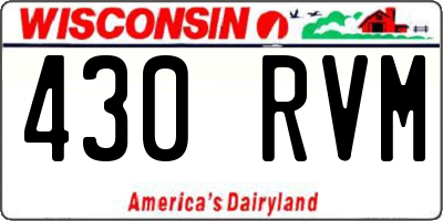WI license plate 430RVM