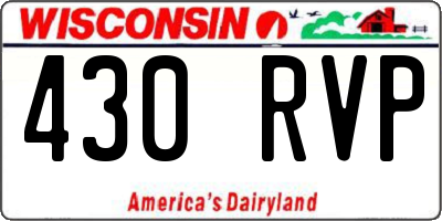 WI license plate 430RVP