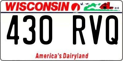 WI license plate 430RVQ