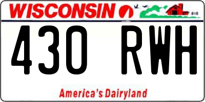 WI license plate 430RWH
