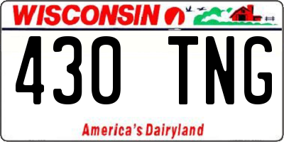WI license plate 430TNG