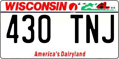 WI license plate 430TNJ