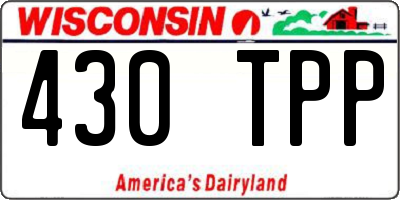 WI license plate 430TPP