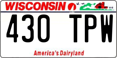 WI license plate 430TPW