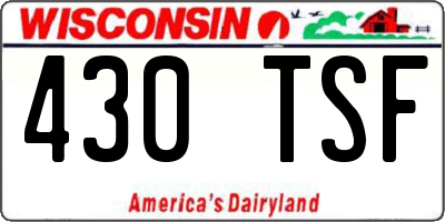 WI license plate 430TSF