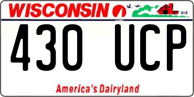 WI license plate 430UCP