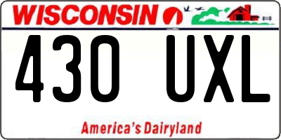 WI license plate 430UXL
