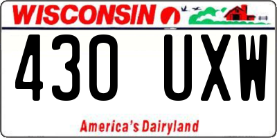 WI license plate 430UXW