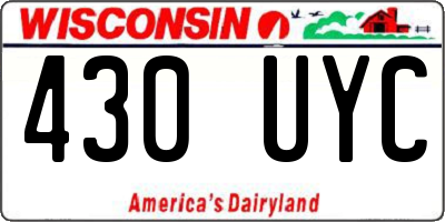 WI license plate 430UYC