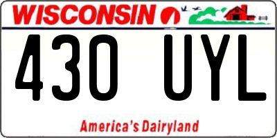 WI license plate 430UYL