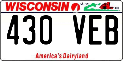 WI license plate 430VEB