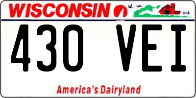 WI license plate 430VEI
