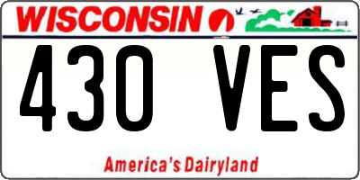 WI license plate 430VES