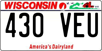 WI license plate 430VEU